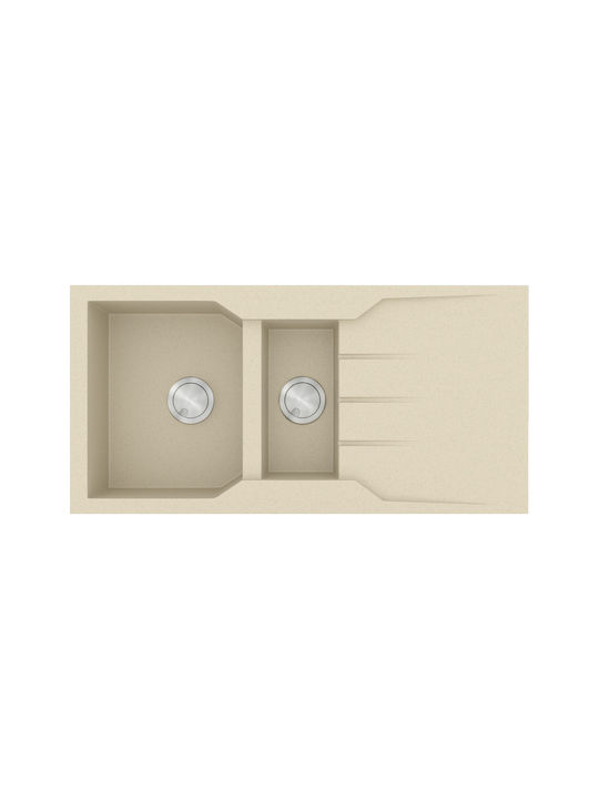 Sanitec Ultra Granite Sink 802 100x50cm Ochre