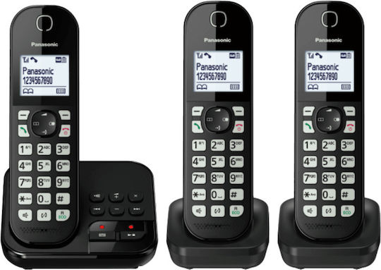 Panasonic KX-TGC463GB Ασύρματο Τηλέφωνο Trio Μαύρο