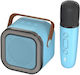 Moveteck Karaoke Speaker with Wireless Microphone Blue