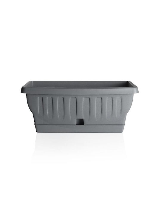 Bama Self-watering Planter Box Plastic Dark Grey 30x15x13cm.