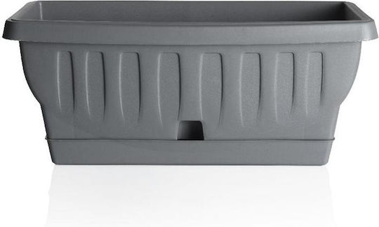 Bama Самополивен Кутия за саксии Пластмаса Dark grey 30x15x13см.