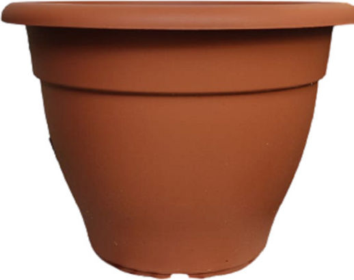 Miltoplast Γλάστρα Πλαστική Καφέ 15x15x13εκ.