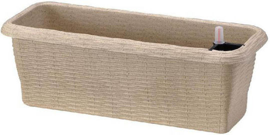 Bama Самополивен Кутия за саксии Пластмаса Крем 40x20x17.5см.