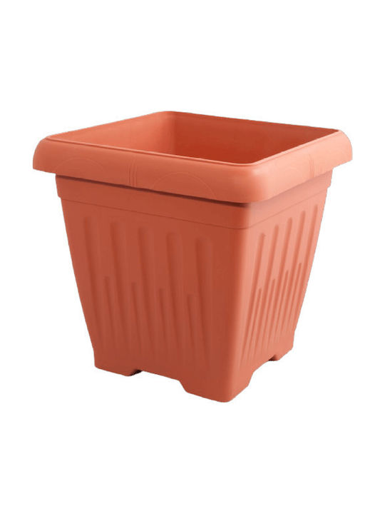 Miltoplast Geramica Dilos Νο Γλάστρα Πλαστική Καφέ 25x25x25εκ.