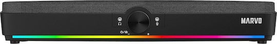 Marvo SG-286 Ασύρματα Ηχεία Υπολογιστή 2.0 με RGB Φωτισμό και Bluetooth Ισχύος 10W σε Μαύρο Χρώμα