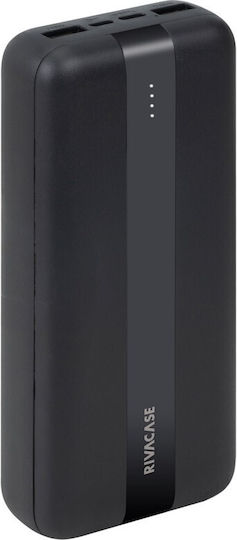 Rivacase VA2081 Power Bank 20000mAh 10W cu 2 Porturi USB-A și Port USB-C Negru