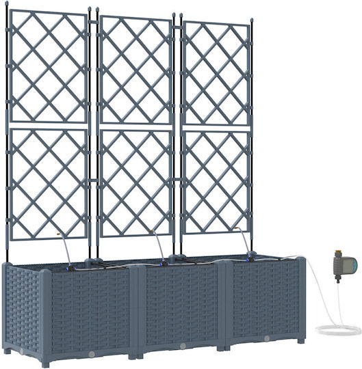 vidaXL Set of 3 Plastic Grey Planter Boxes 40cm