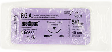 Medipac Suture Pga 9631 5/0 19mm 3/8