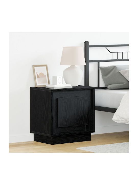 Wooden Bedside Table Black Oak 44x34.5x45cm