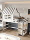 Kids Bed Loft Bed Single Beige for Mattress 90x190cm