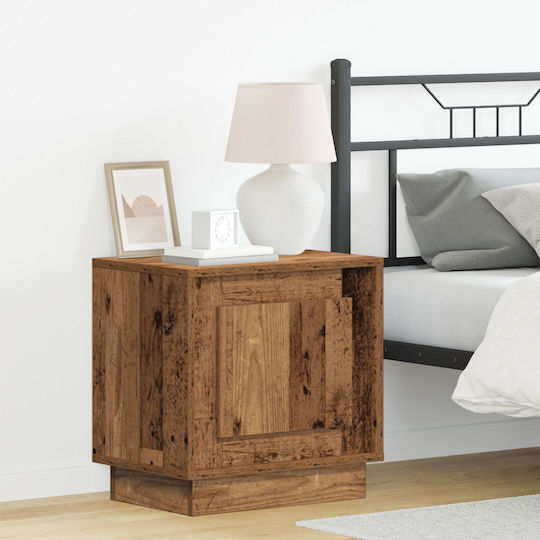 Wooden Bedside Table Old Wood 44x34.5x45cm