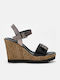Anatomic Women's Leather Ankle Strap Platforms Black