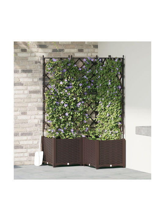 Set de jardiniere 3 bucăți maro 80x80x143 cm