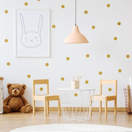 Wall Stickers For Nursery-kids Room Dots Set Of 30pcs. 5cm - Yellow