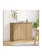 Bufet din Lemn Masiv cu Sertare Nuci 90x32x75cm