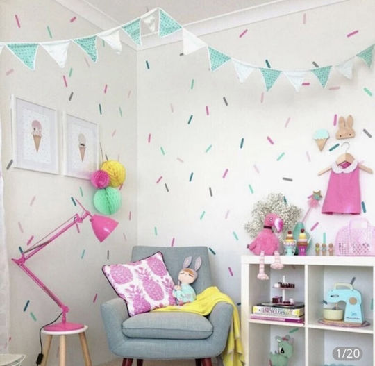 Wall Stickers For Nursery-kids Room Strip Shape Set Of 44pcs. - Brown