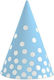 Blue Polka Dot Party Hats 6 Pcs