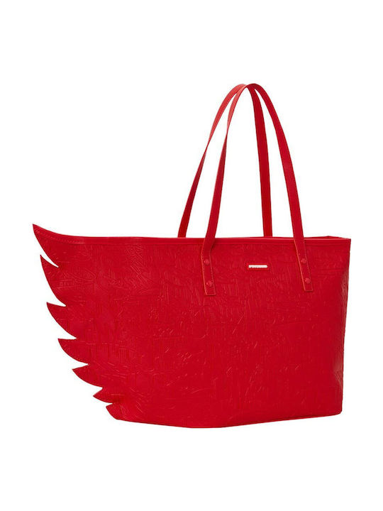 Wing Γυναικεία Τσάντα Tote Χειρός Κόκκινη