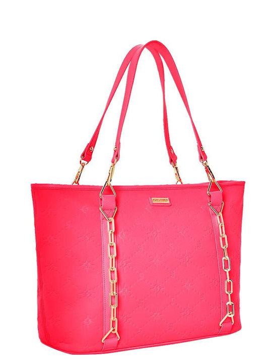 Chain Reaction Γυναικεία Τσάντα Tote Χειρός Ροζ