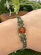Macrame Bracelet Olive Thread Adjustable Clasp Carnelian Bead