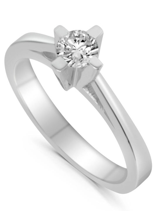 Antwnakakis Einzelstein aus Weißgold 18K mit Diamant