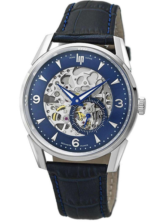 Lip Watches Himalaya Men's Watch Automatic with Blue Leather Strap