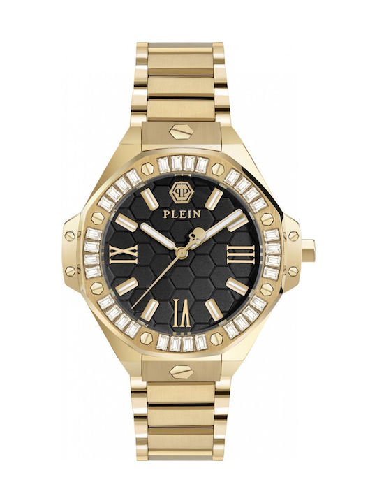 Philipp Plein Damen Uhr mit Gold Metallarmband