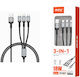 Moveteck Geflochten USB zu Blitzschlag / Typ-C,TC-TC / Micro-USB Kabel Schwarz 1m (463.010504)