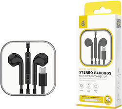 Moveteck 740586 In-ear Handsfree Ακουστικά με Βύσμα USB-C Μαύρο Moveteck 740586 In-ear Handsfree Ακουστικά με Βύσμα USB-C Μαύρο