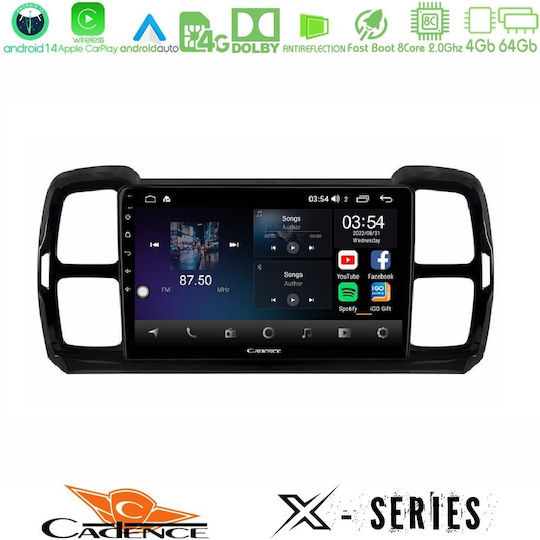 Cadence Sistem Audio Auto pentru Citroen DS5 2017-2021 (Bluetooth/USB/WiFi/GPS/Apple-Carplay/Android-Auto) cu Ecran Tactil 9"