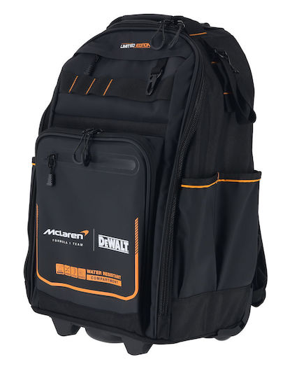 DEWALT Pro McLaren Wheeled Waterproof Black Backpack Tool Bag 28.7l