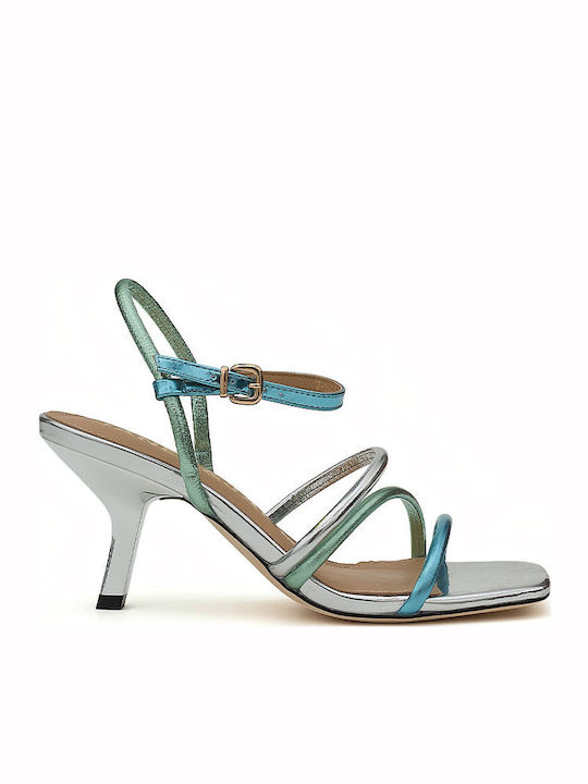 Leder Sandalen Hellblau