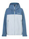 Minimalist Women's for Hiking Lifestyle Jacket Waterproof and Windproof for Spring or Autumn with Hood Light Blue