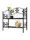 Raft Metalic Design Floral Cu 2 Rafturi Negru 50x30x60cm