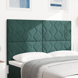 vidaXL Bed Headboard made of Fabric Dark Green ...
