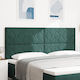 vidaXL Табла за легло Текстил Dark Green 200см
