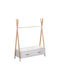 HomeMarkt Wooden Kids Wall Hanger with Hooks Paschal White 80x40x130cm