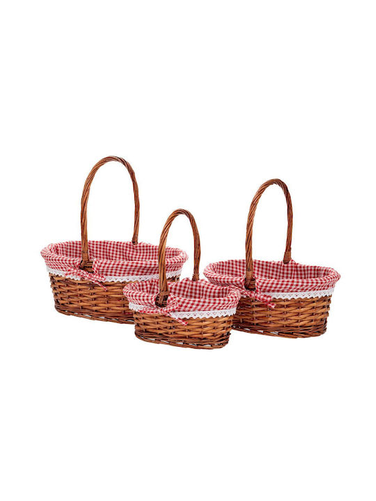 Iliadis Set dekorative Körbe mit Griffen Braun 15x20cm 3Stück