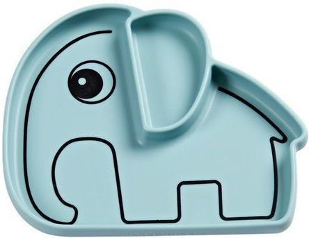 Done by Deer Baby Food Plate Stick & Stay made of Silicone Blue