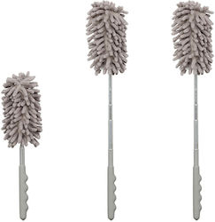 Set 3 Telescopic Pole Bases Relaxdays Dimensions 28-77 Cm Gray