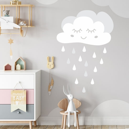 Wall Stickers For Kids Room Rain Cloud 1 Pc. - Yellow Green