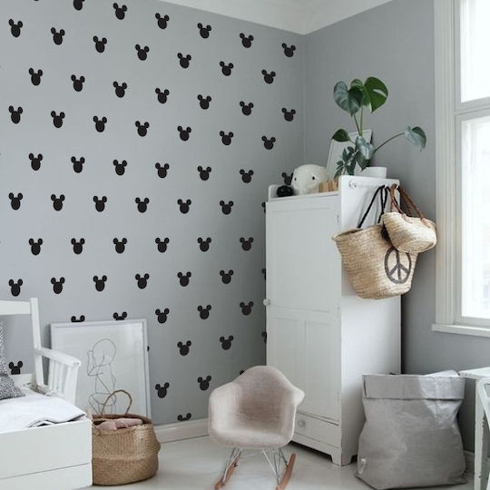 Wall Stickers For Nursery-kids Room Mickey Set Of 28pcs. - Black