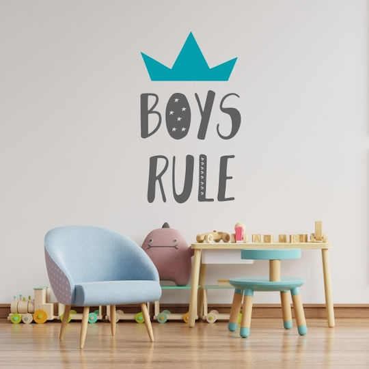 Wall Stickers For Kids Room Boys Rule - Silver