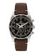 Men's Watch 43mm Chronograph Battery with Brown Leather Strap