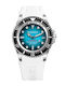 Bobroff Men's Watch 44mm Automatic with White Rubber Strap