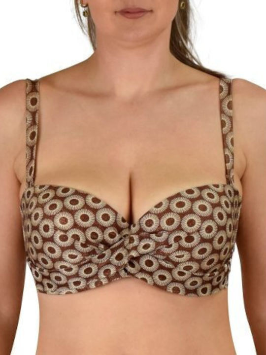 Fără bretele Top bikini Maro