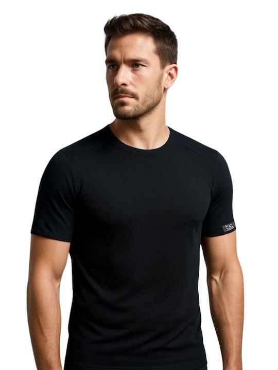 BS Collection Herren Thermo Kurzarmshirt Schwarz