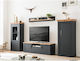 Epipla1.gr Levbalu 101 Wohnzimmer-Set 4 Stück Dunkelgrau