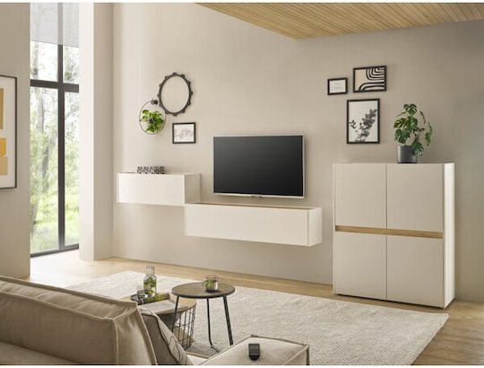 Epipla1.gr Elbsori 148 Studentenmöbel-Set Wohnzimmer 3 Stück Weiß