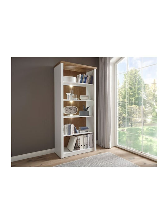 Bookcase with LED Etrdora 113 White Pine Oak 90...